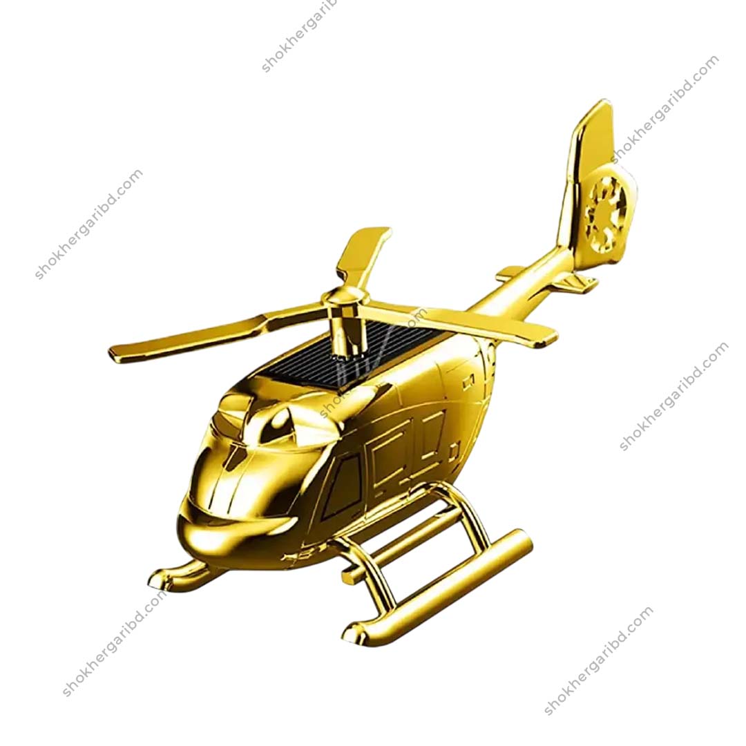 Car Golden Zinc Alloy Solar Helicopter perfume image 2