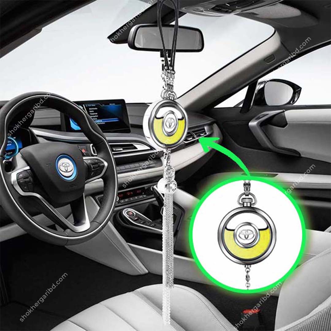 Car Premium Hanging Air Freshener With Toyota Logo - Yellow image