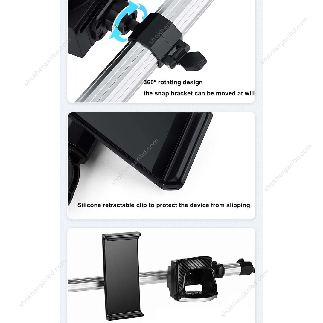 3-in-1  Car Headrest Pipe Cup Holder, Hook,Tablet image 1