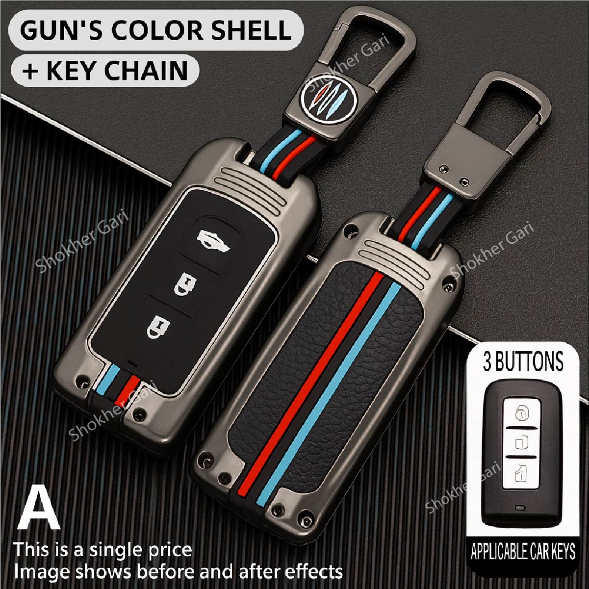 M/Y Zinc Alloy Key Cover Protection Metal Remote Cover For Toyota , Honda, Nissan, Mitsubishi,Hyundai, MG ,BMW Strong Key Cover - Eclipse Cross image