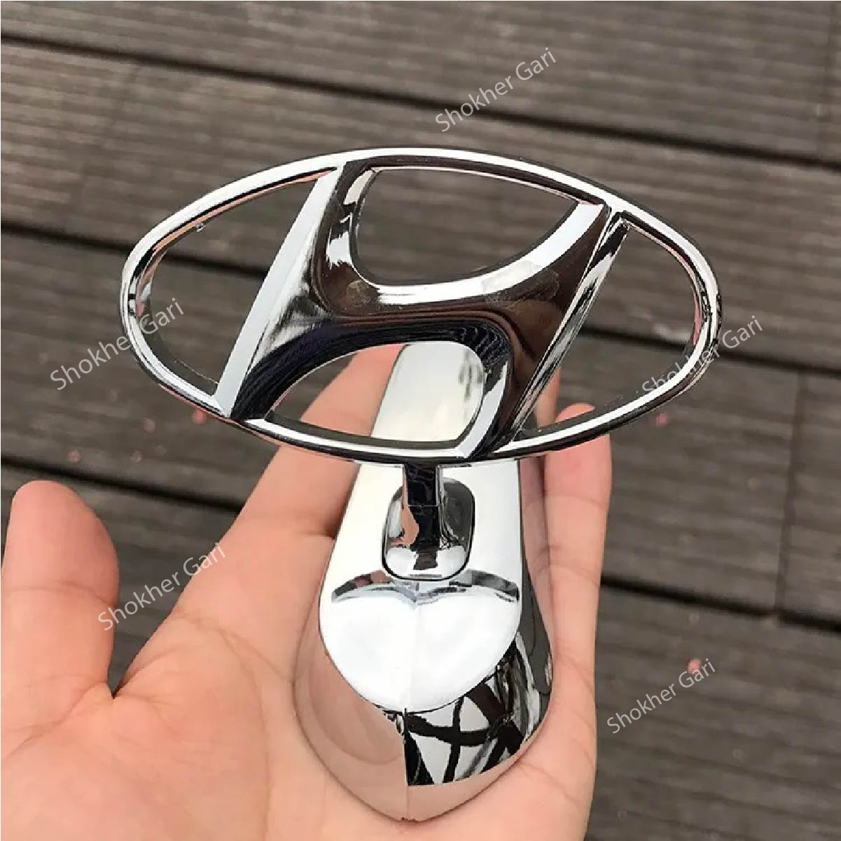 3D Metal Emblem For Car Bonnet- Car Hood stand Logo - Hyundai image