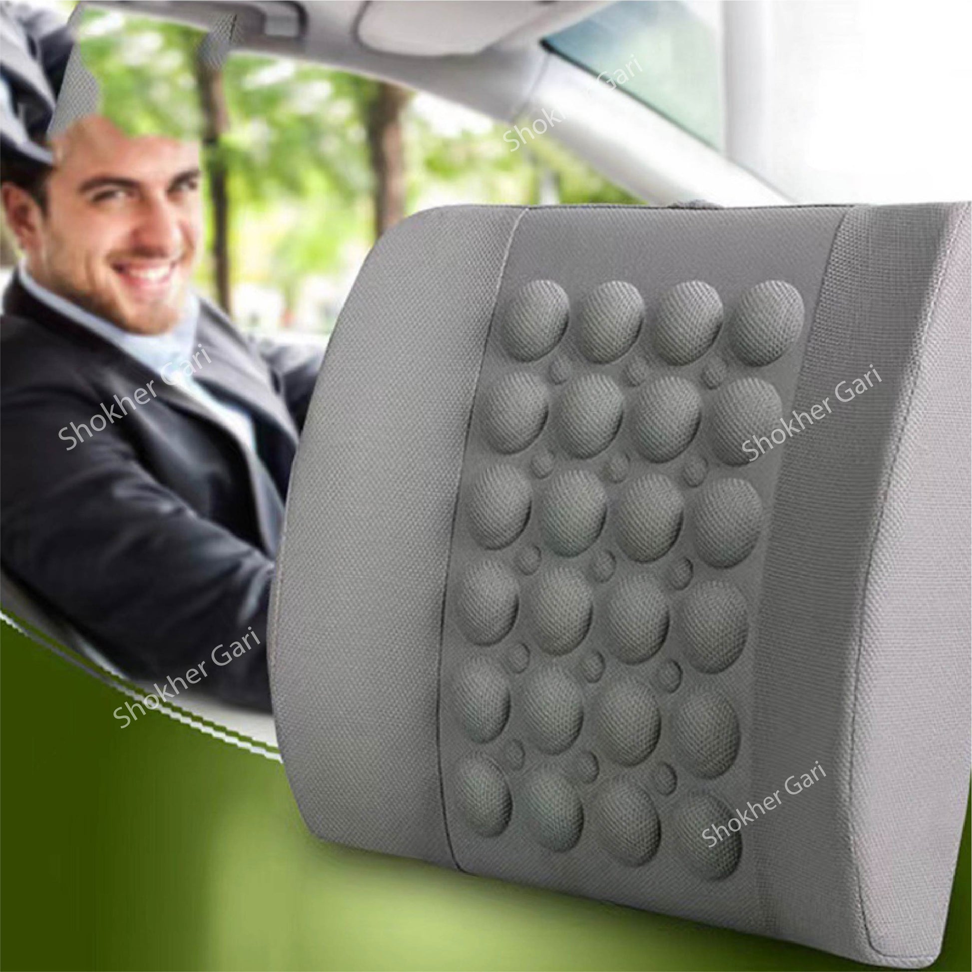 Car Seat Massage Cushion-Back Pain Relief Seat Massager-No1 - Ash image