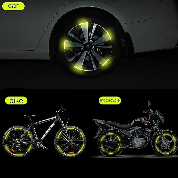 Colorful Car Wheel Reflective Sticker 20Pieces set - Green image