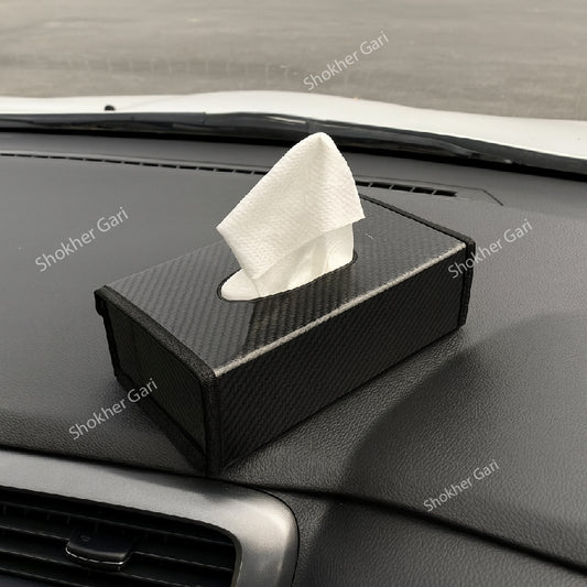 Portable Carbon Fiber Car Tissue Box image 0