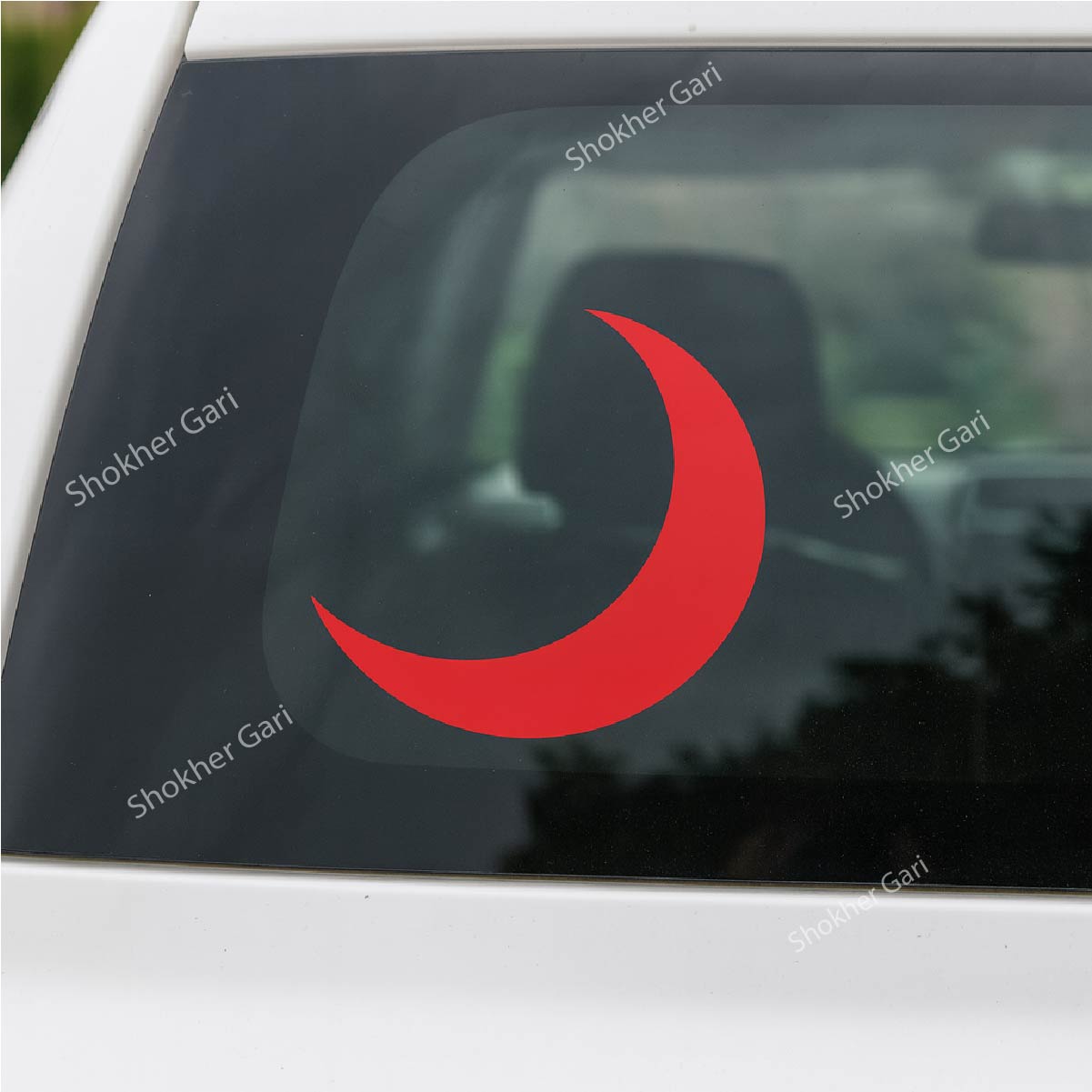 Car 2 Pcs Doctor Sticker Moon logo (Red) image 1