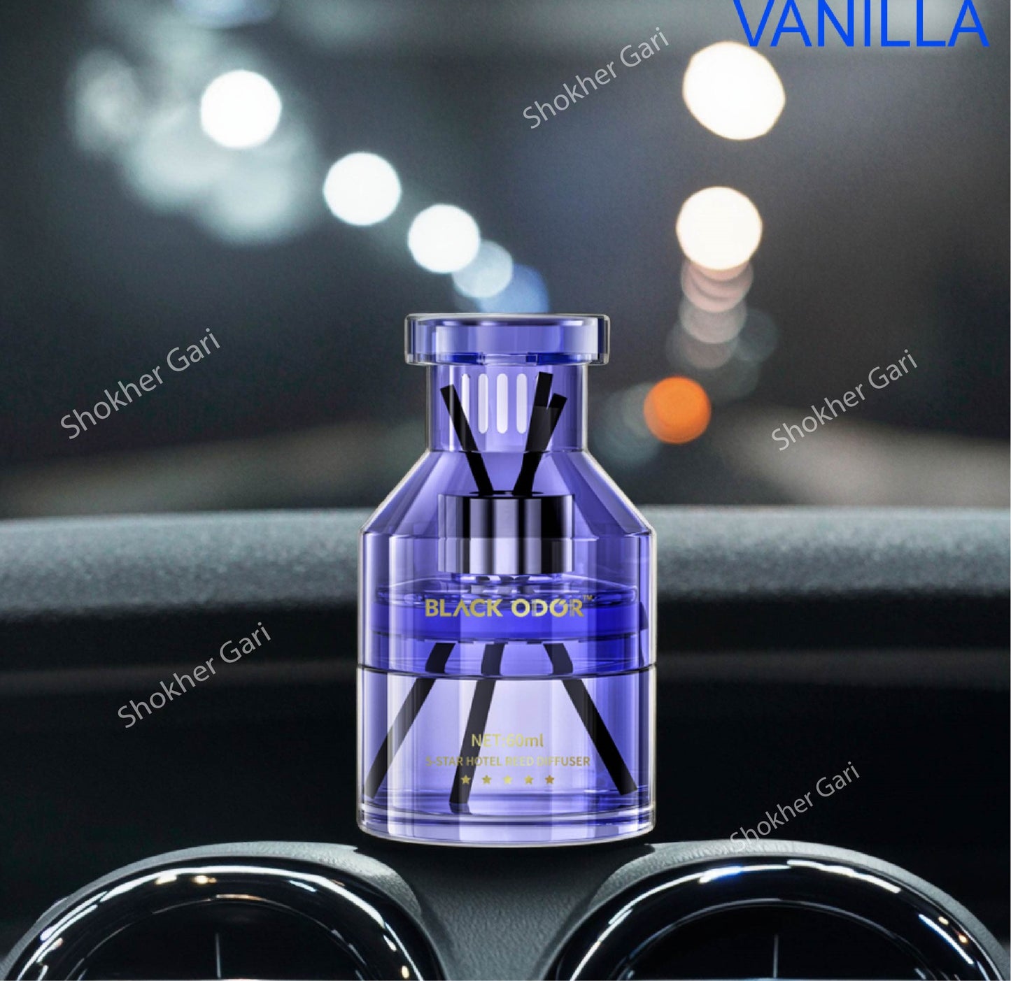 Car Modern Luxury Solid Glass Air Freshener Black Oud Perfume - Vanilla image