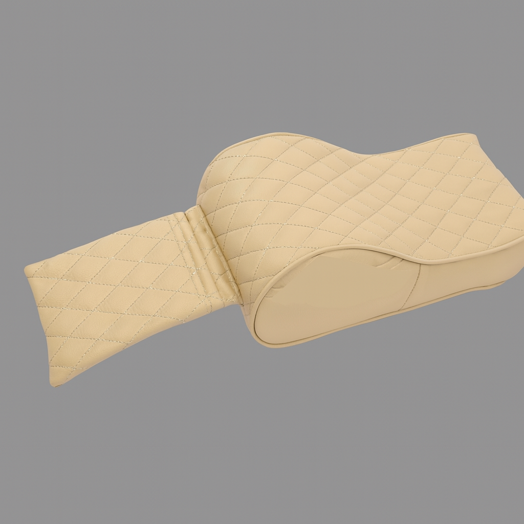 Armrest Pillow Memory Foam PU Cushion - Beige image