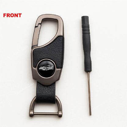 Car Logo Keyring Metal Leather image 2