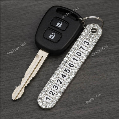 Anti-lost Car Keychain Phone Number Card Keyring image 0