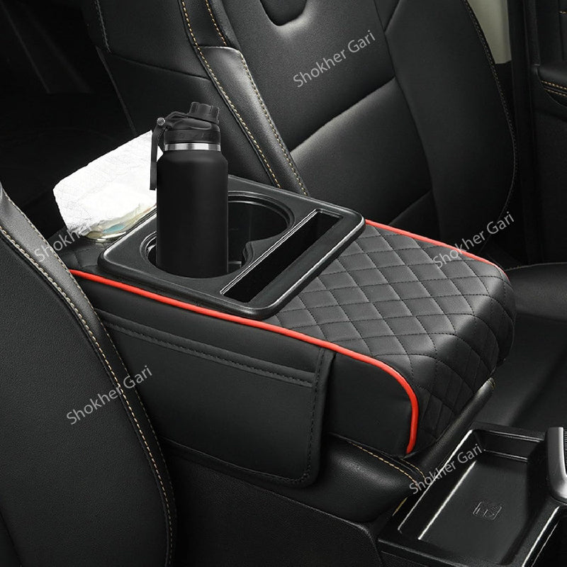 Car Armrest Cup and Phone Holder with Tissue box image 2