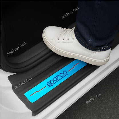 4 Pcs Car Door Sill Scuff Radiant Protector Stickers - Sparco image
