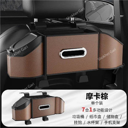 1pcs Car Functional Storage Seat Back Organizer - Coffee Design 1 image