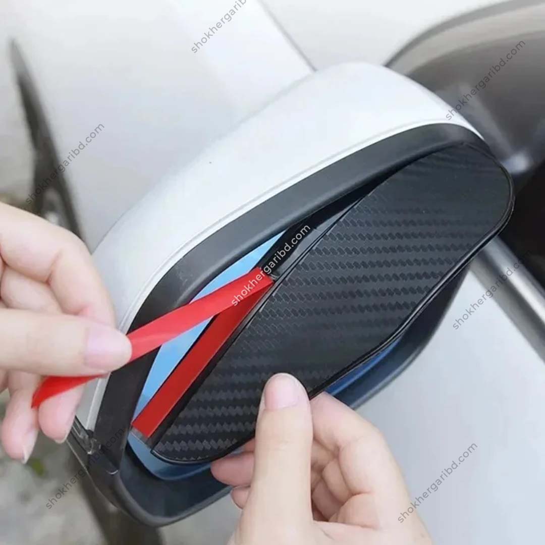 Car Carbon Mirror Rain Shield image 2