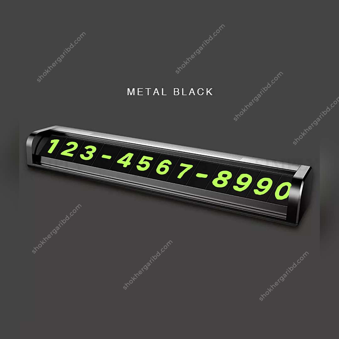 Temporary Parking Card Aluminium Body Mobile Number Holder image 4
