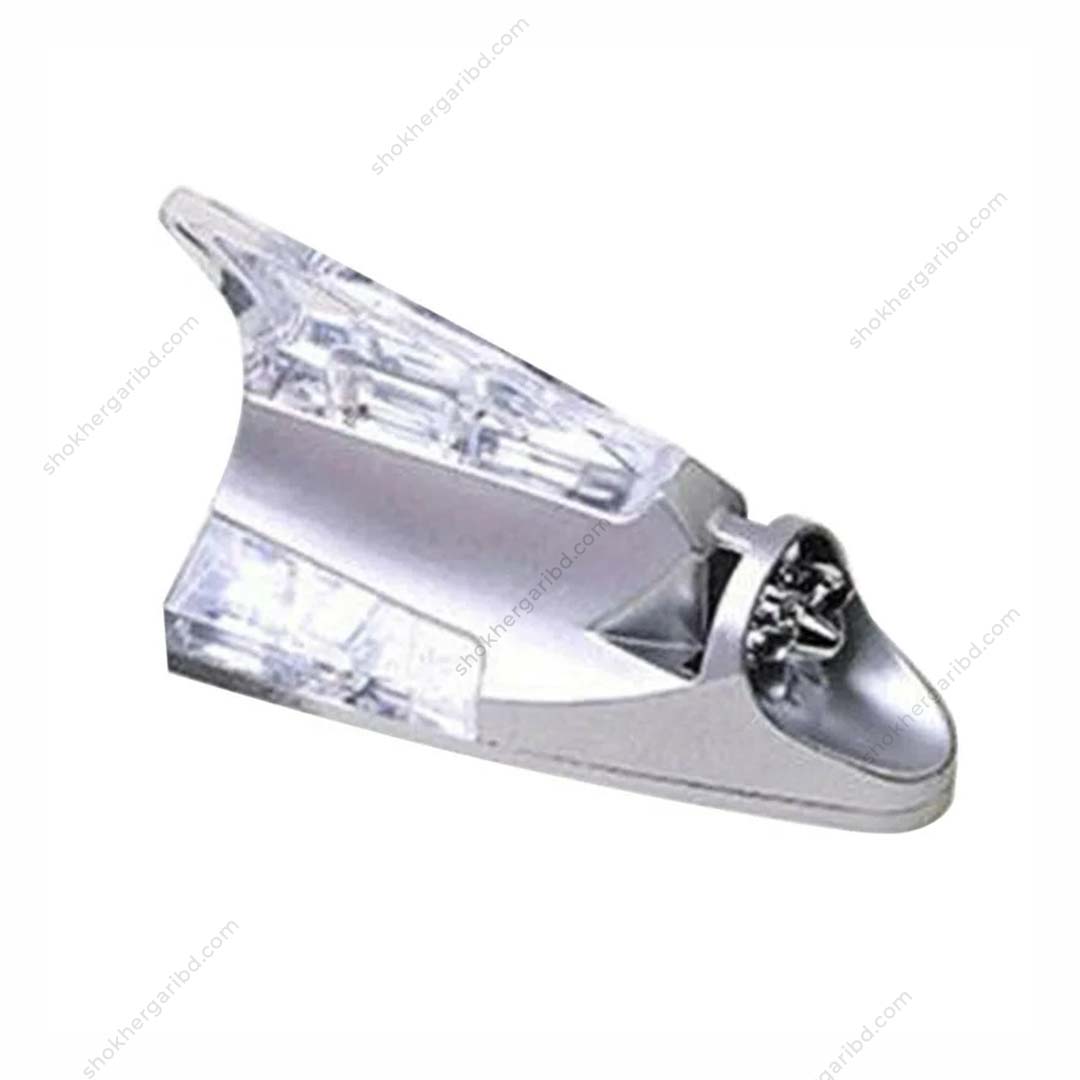 Wind Power Shark Fin Antenna Universal LED Colorful Lights - Silver image