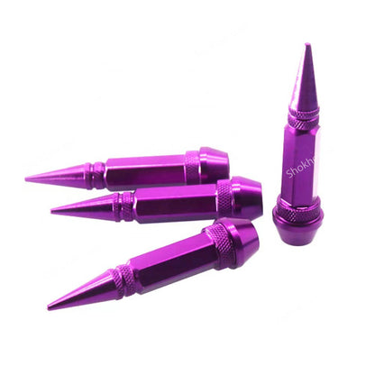 Car Nozzle Tire Valve Cap  Aluminum Alloy 4pcs set - Purple image