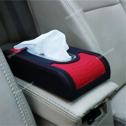 Unique Black Red PU Leather Tissue Box image 0