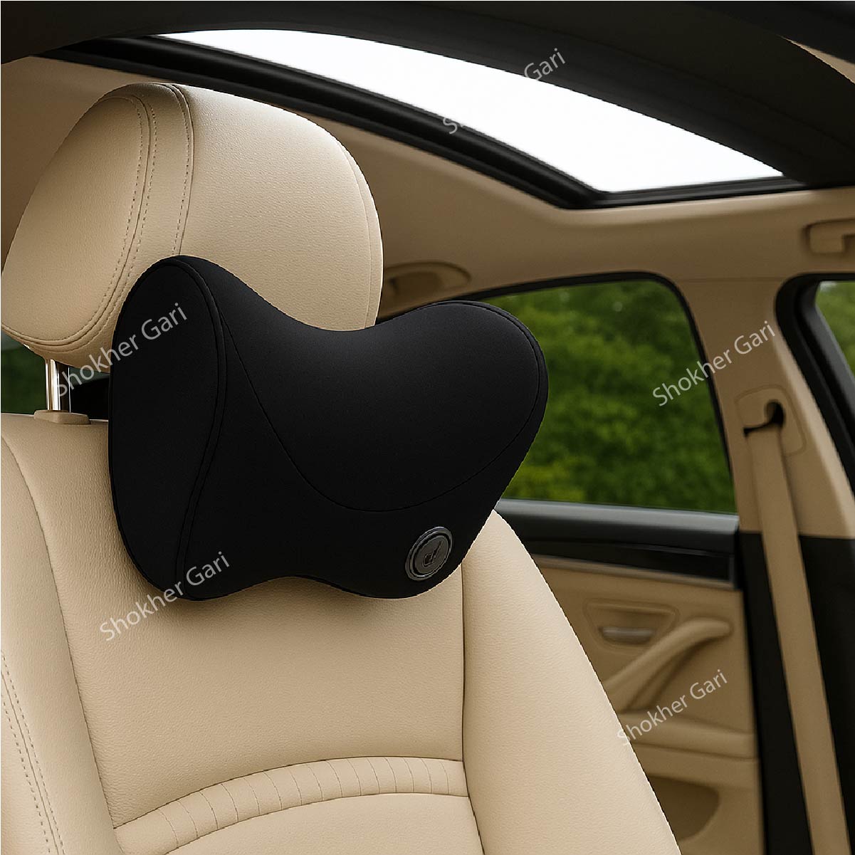 Car Memory Foam U Shape Neck Pillow 1pcs - Full Black image