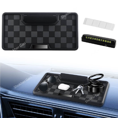 1pcs Non Slip Slide Phone Number Silicone Mat - Ash image