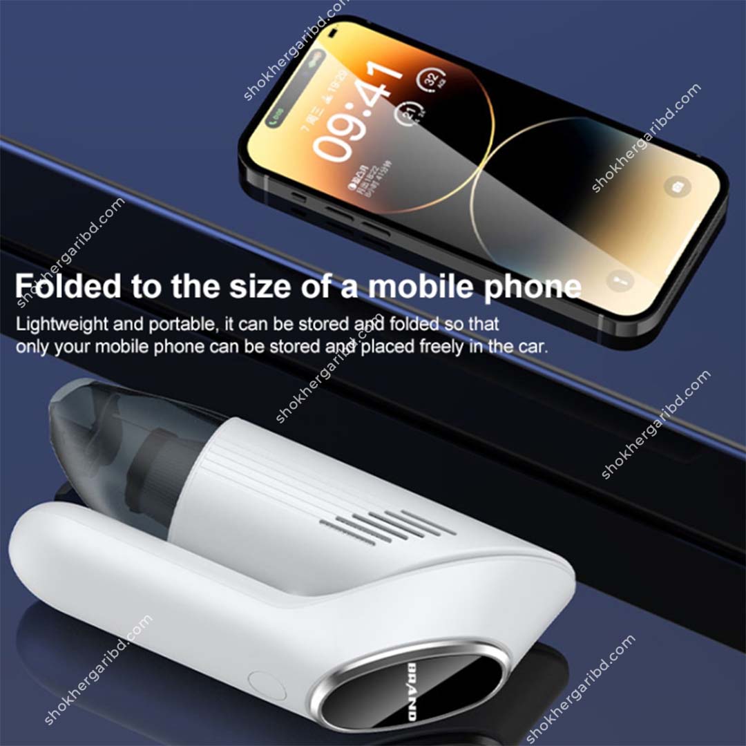 Hoco ZP6 Foldable portable car vacuum cleaner  55W power, 4000mAh battery, with lighting function image 3