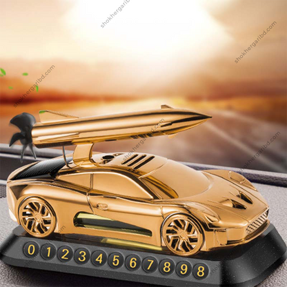 Car Rocket Style Solar perfume with Mobile Number - Golden image
