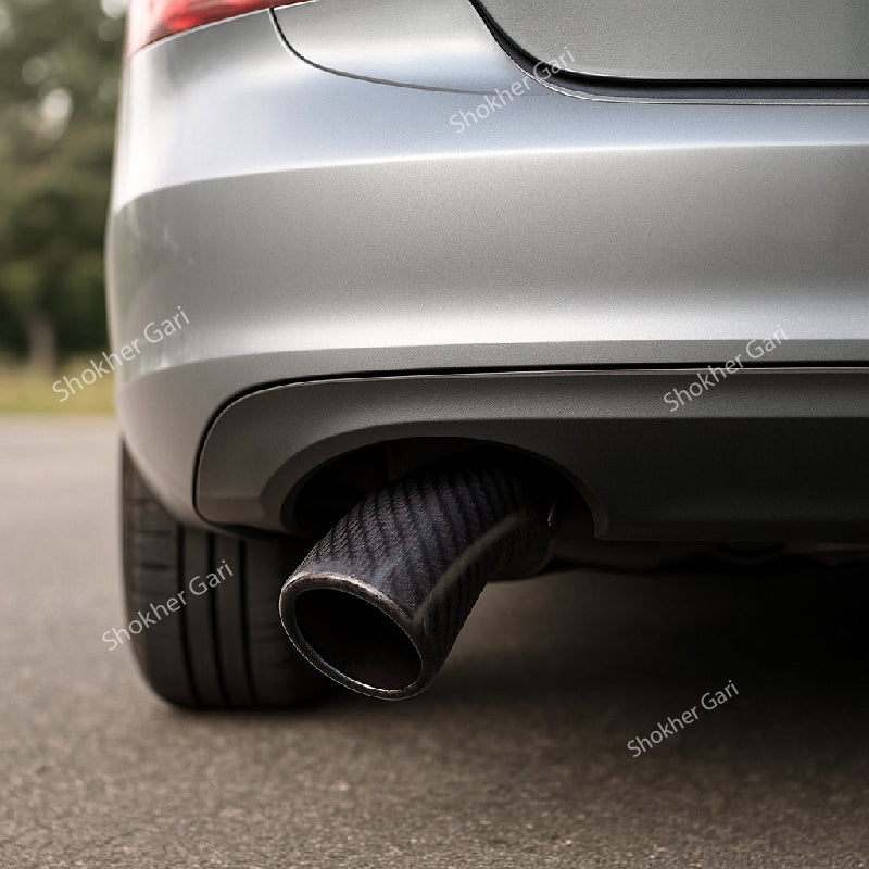 Car Universal Carbon Fiber Print Exhausted Muffler Tip image 4
