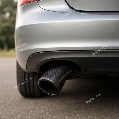 Car Universal Carbon Fiber Print Exhausted Muffler Tip image 4