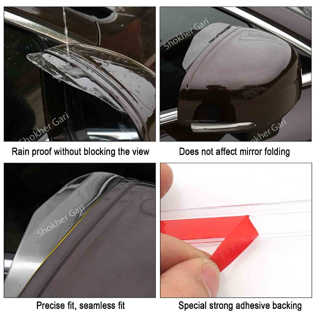 Car Side mirror rain guard 2 Pieces set image 2