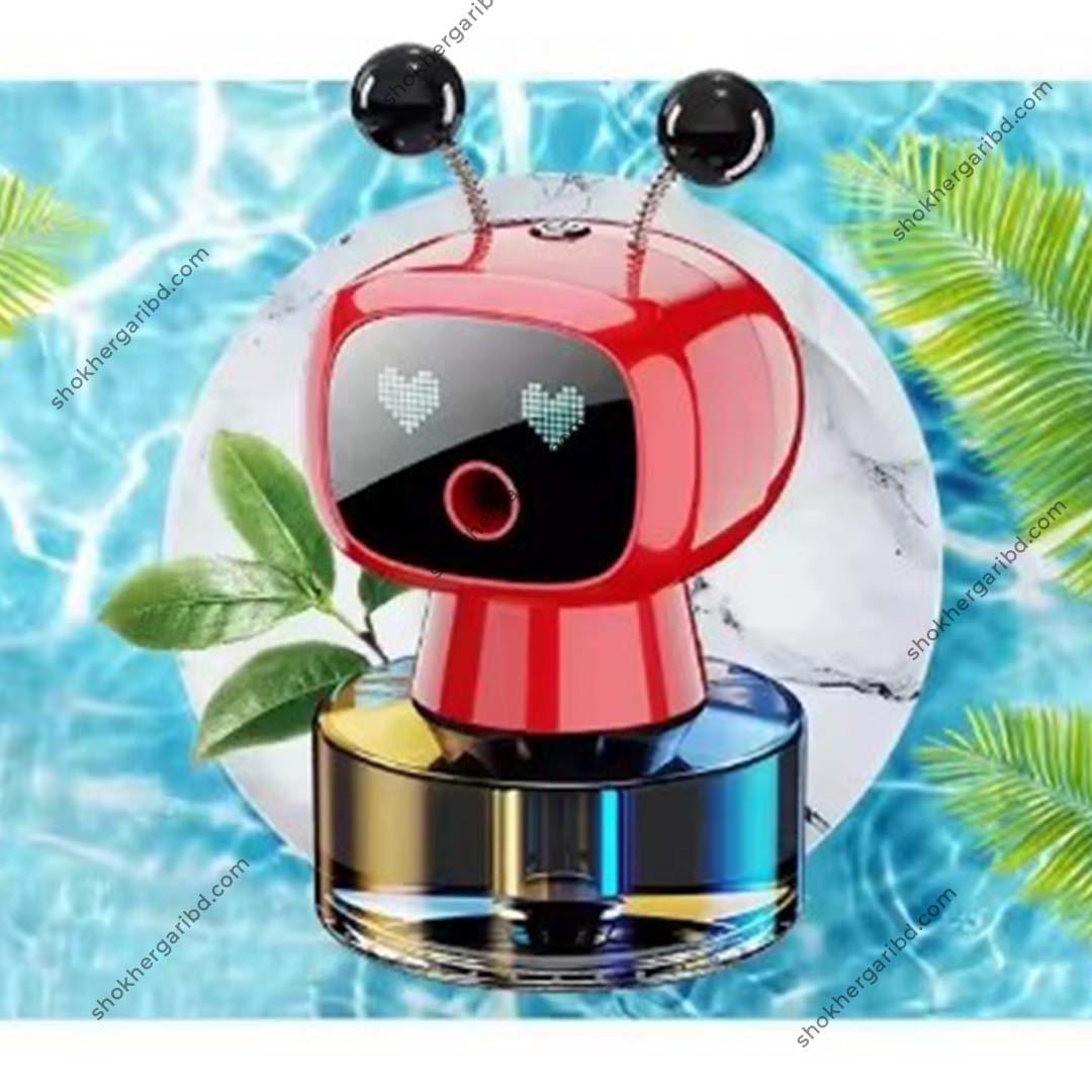 Robot Shaped Automatic Spray Car Perfume Car Fragrance Smart Spray - Red image