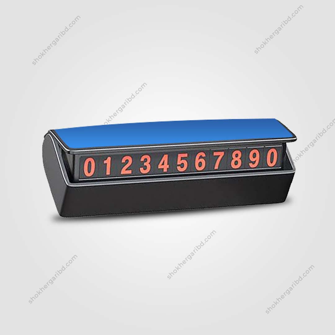 Temporary Parking Card Plastic Body Mobile Number Holder - Blue image