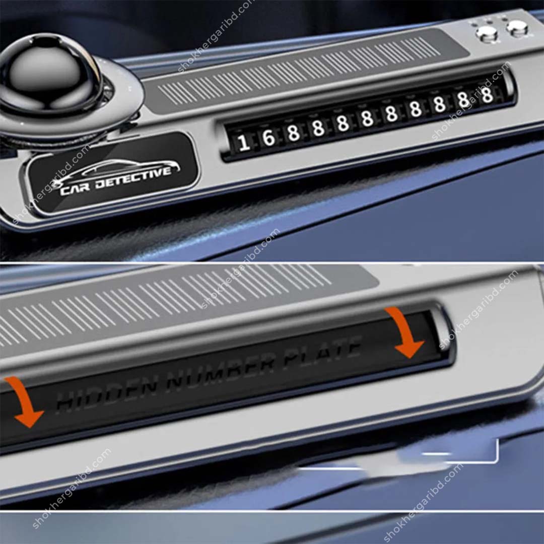 Solar &amp; Rechargeable Car Air Freshener Rotary Aroma Diffuser with Parking Phone Number image 3