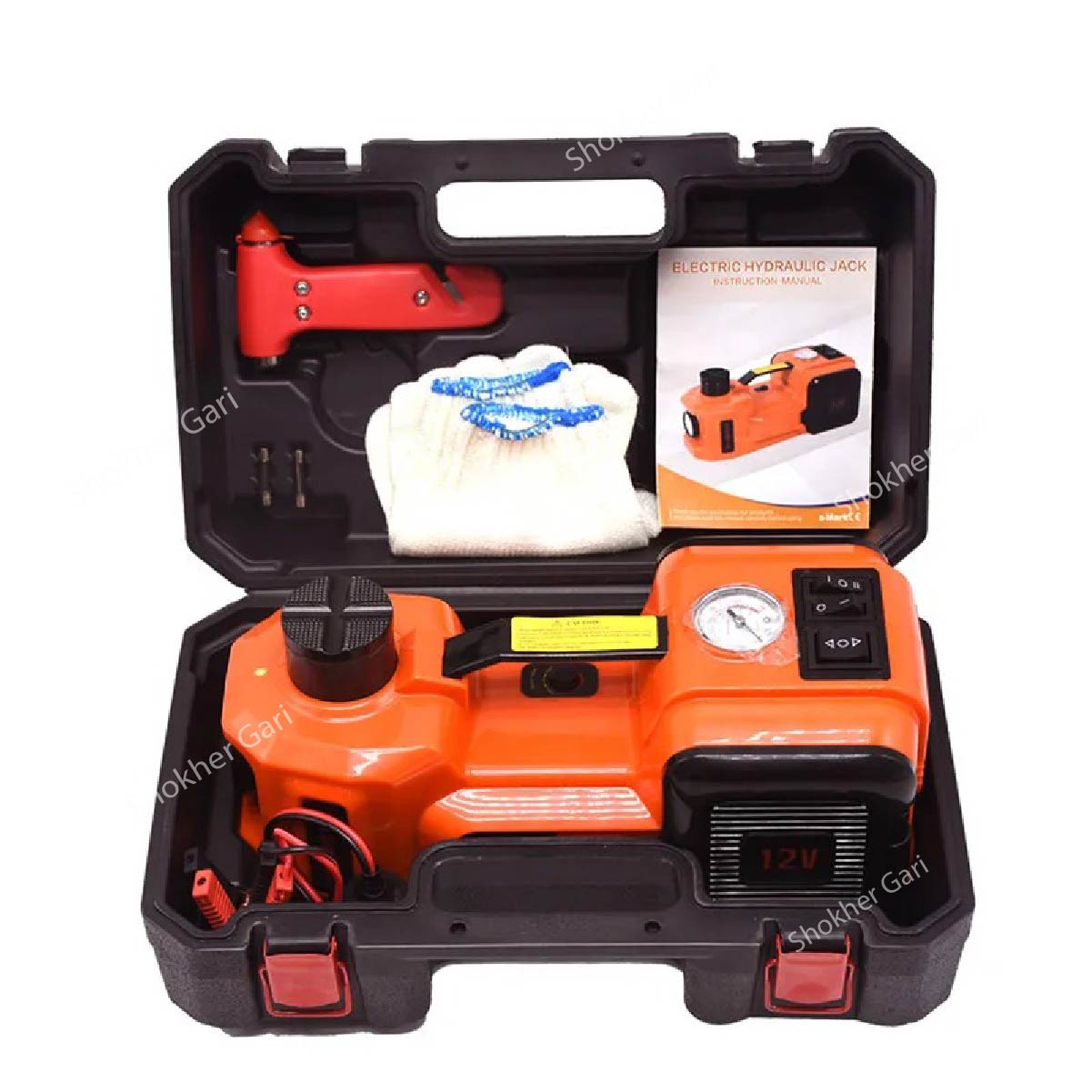 12V 5Ton Car Electric Hydraulic Floor Jack, Tire Inflator Pump image 1