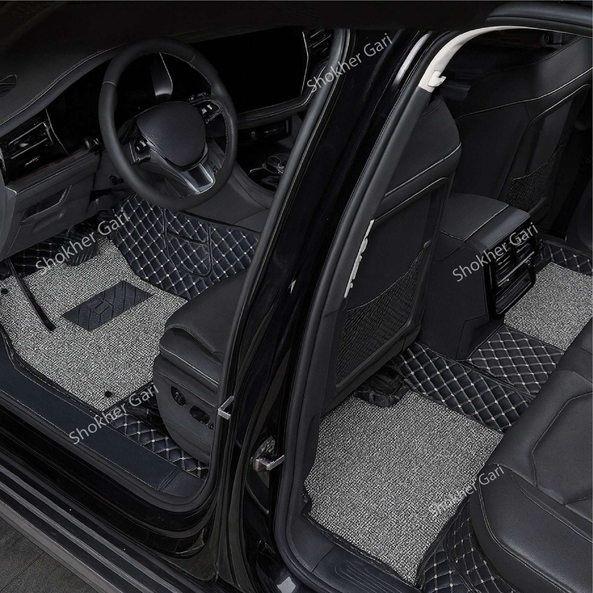 M/Y/P  High Quality Non Slip 7D Car Floor Mats -Artificial Leather 7D Floor Mats - Large image