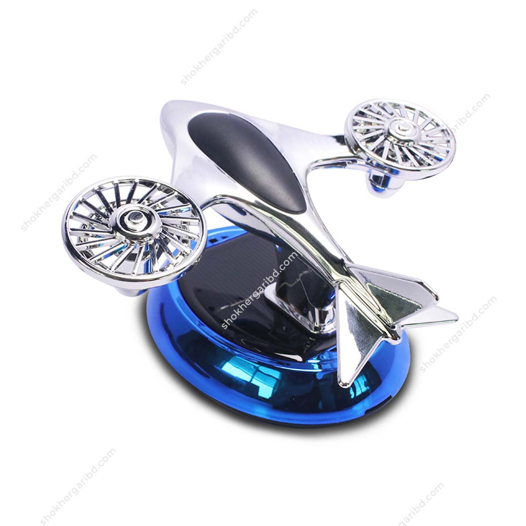 Car Solar Powered Rotary Aircraft Combat Aromatherapy  Perfume - Blue image