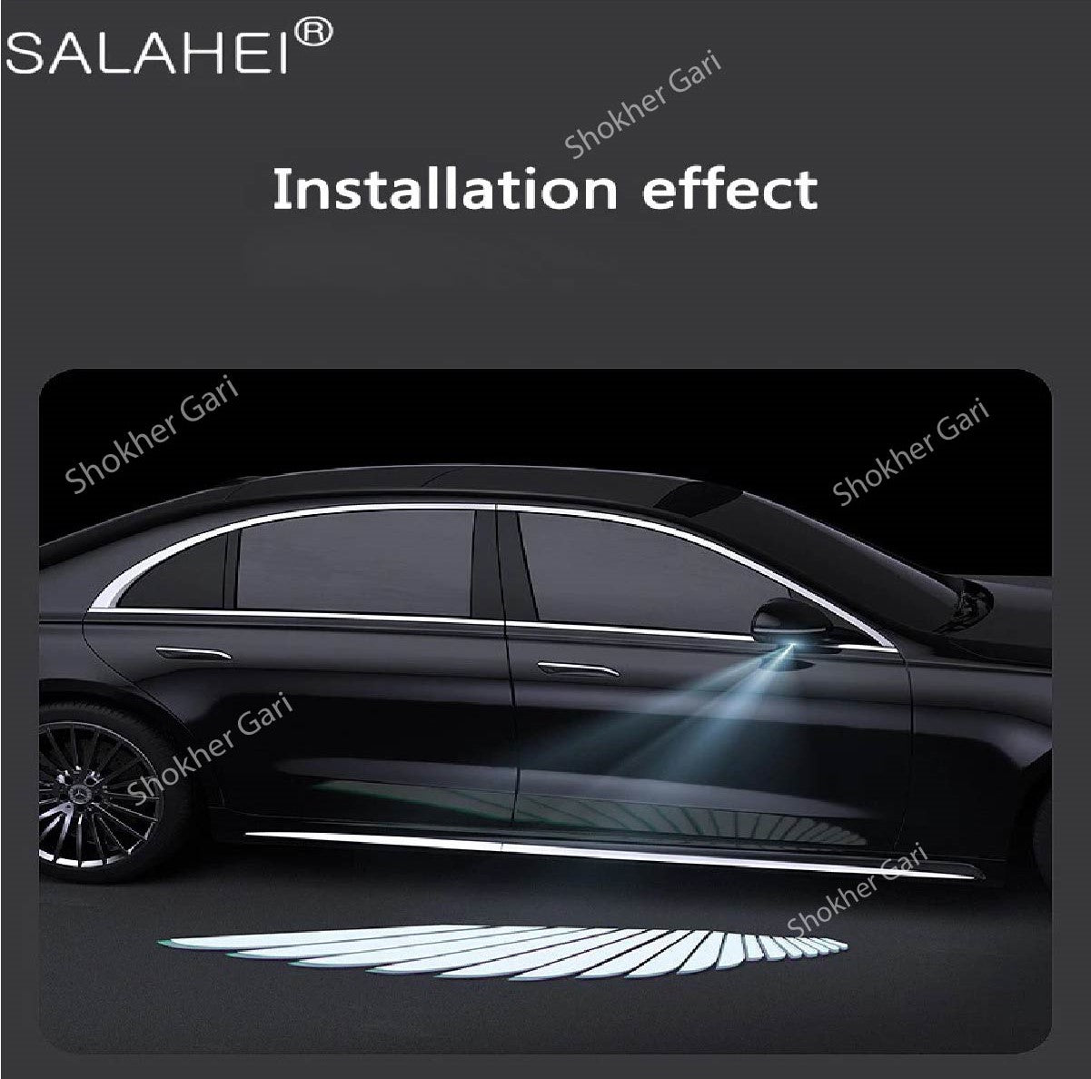 2pcs Car Angel Wings Welcome Light image 2