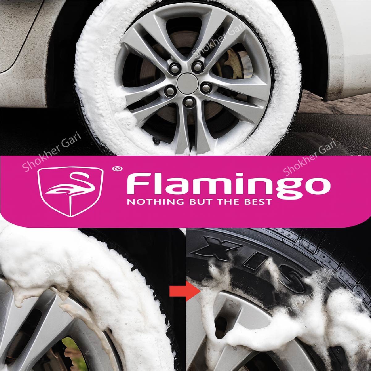 Car Flamingo Tire Foam 650ML image 1