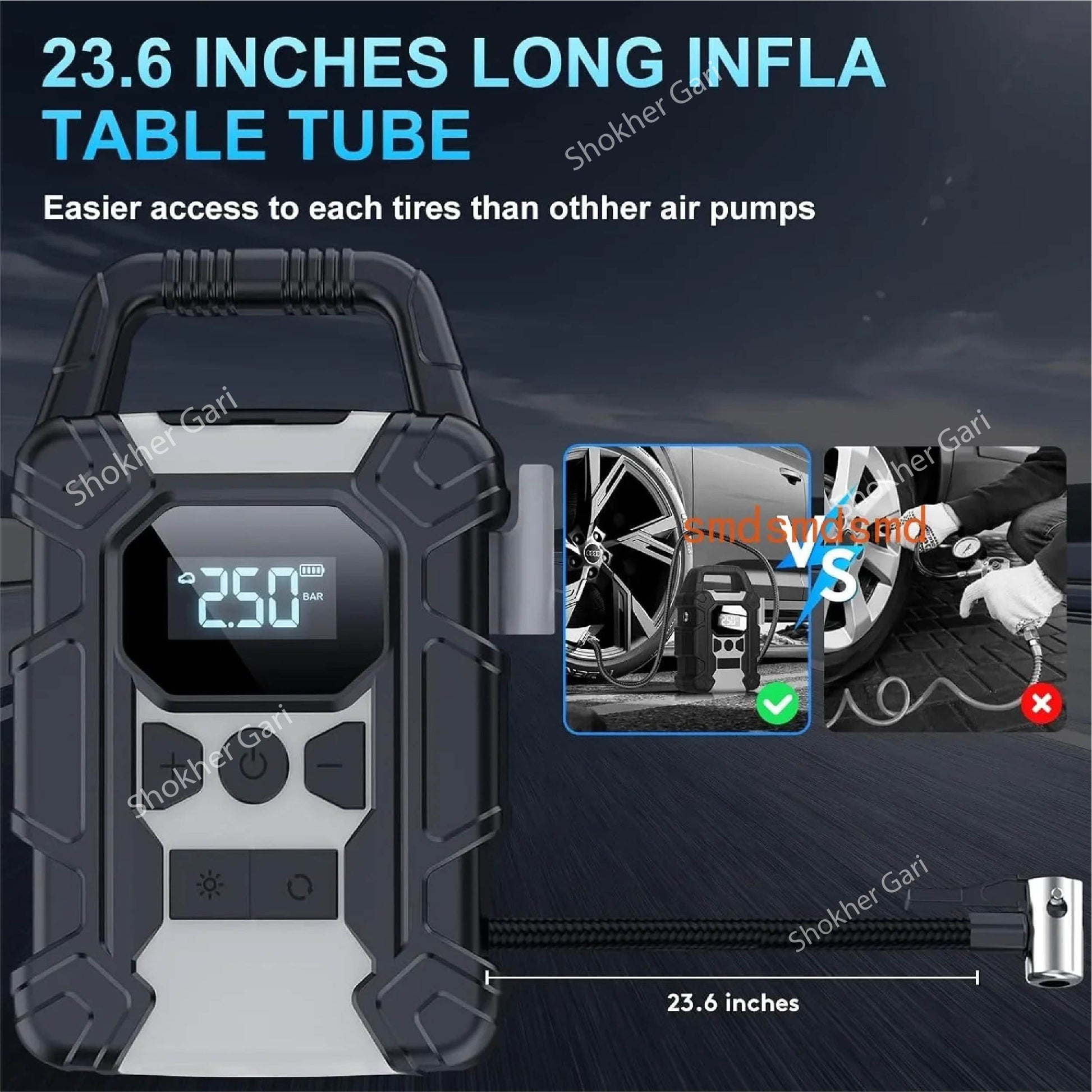Digital Tire Inflator - Portable Air Compressor image 1