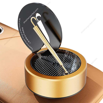 Helm style Solar Car Aroma Diffuser Air Freshener Perfume - Golden image
