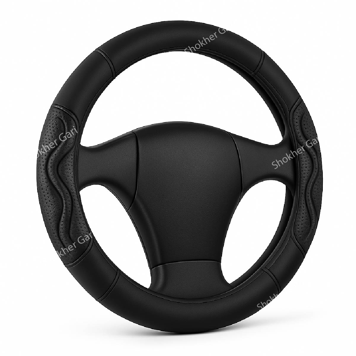 Slim Web Style Artificial Leather Steering Wheel Cover image 3
