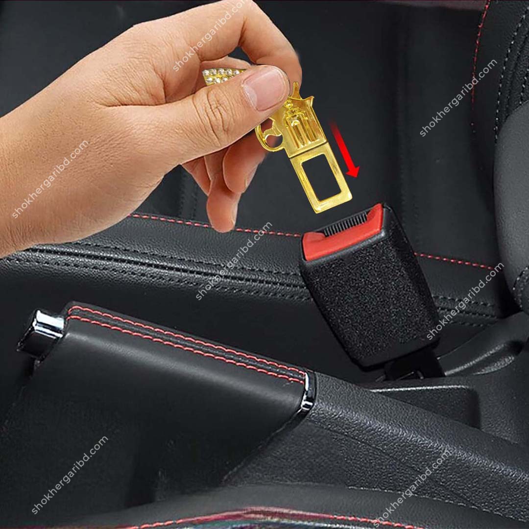 Premium Golden Stone Quality Car Seat Alarm cancel Buckle 2 pcs image 2