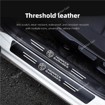 Carbon Fiber Car Door Sill Sticker Protector 4pcs Set image 20