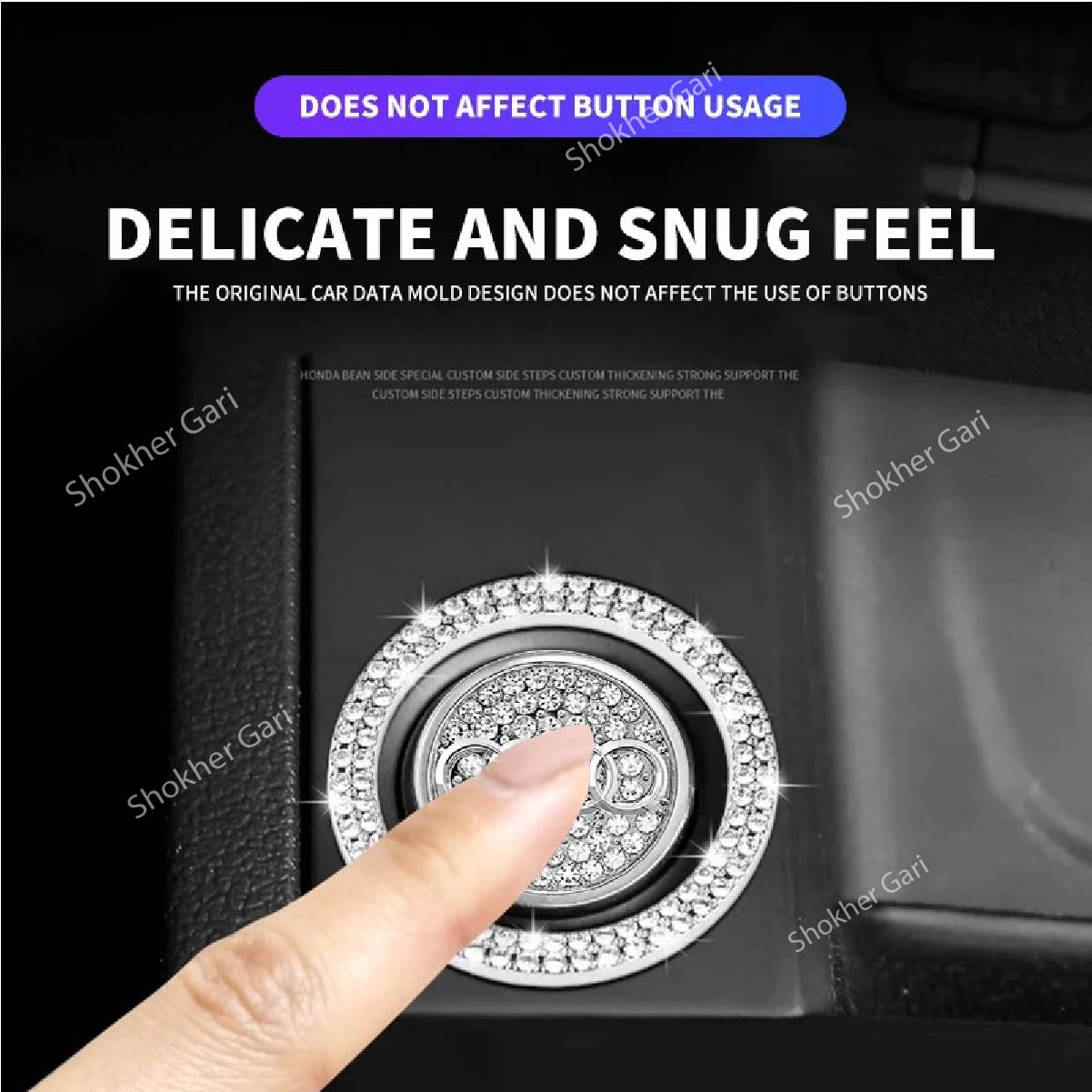 Car One-Click Engine Start Stop Switch Button Cover Sticker - Audi image