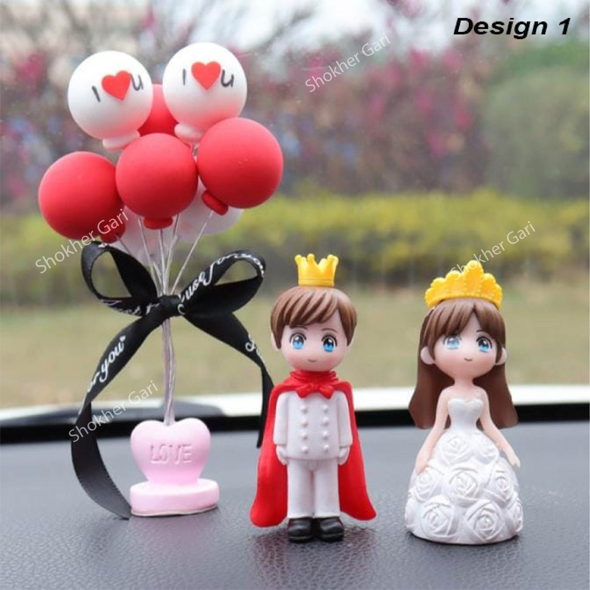 Car Dashboard Showpiece Cute Cartoon Couple Action Doll Balloon image 41