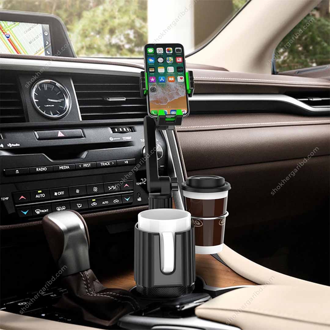 3 in 1 Car Cup Holder Phone Mount Stand Adjustable image 3