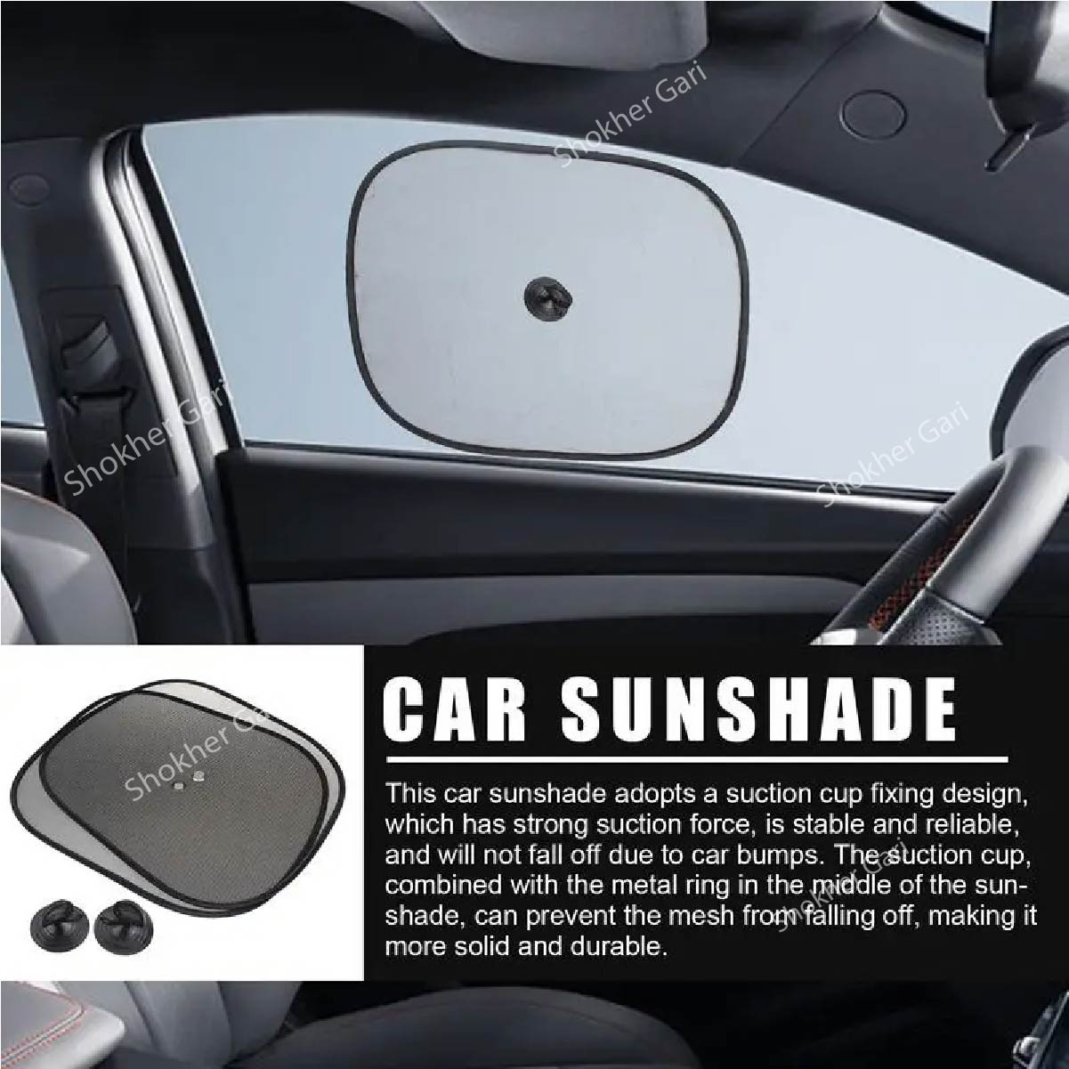 Car window shade- 2 pieces Sunshade for car window image 2