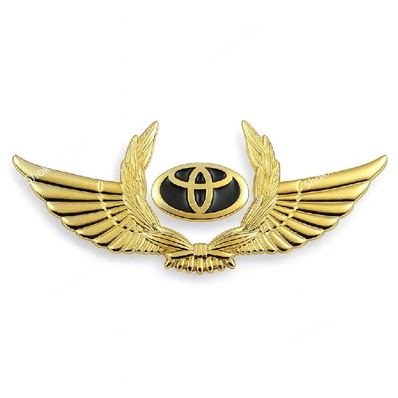 Golden metal car Logo Premium stickers image 2