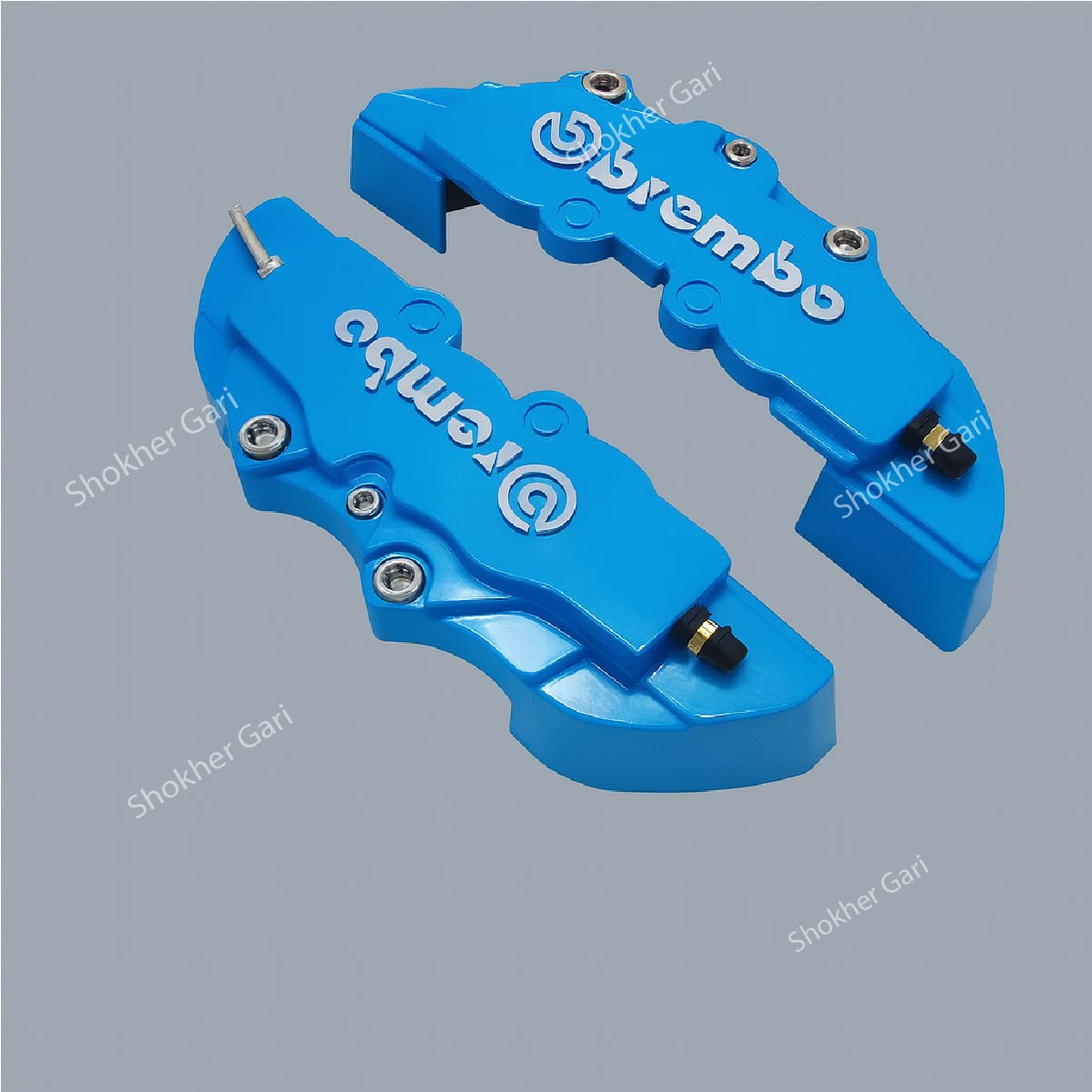 Car disc brake Caliper Cover-2pcs set - sleek and durable bremboo Brake caliper - Blue image