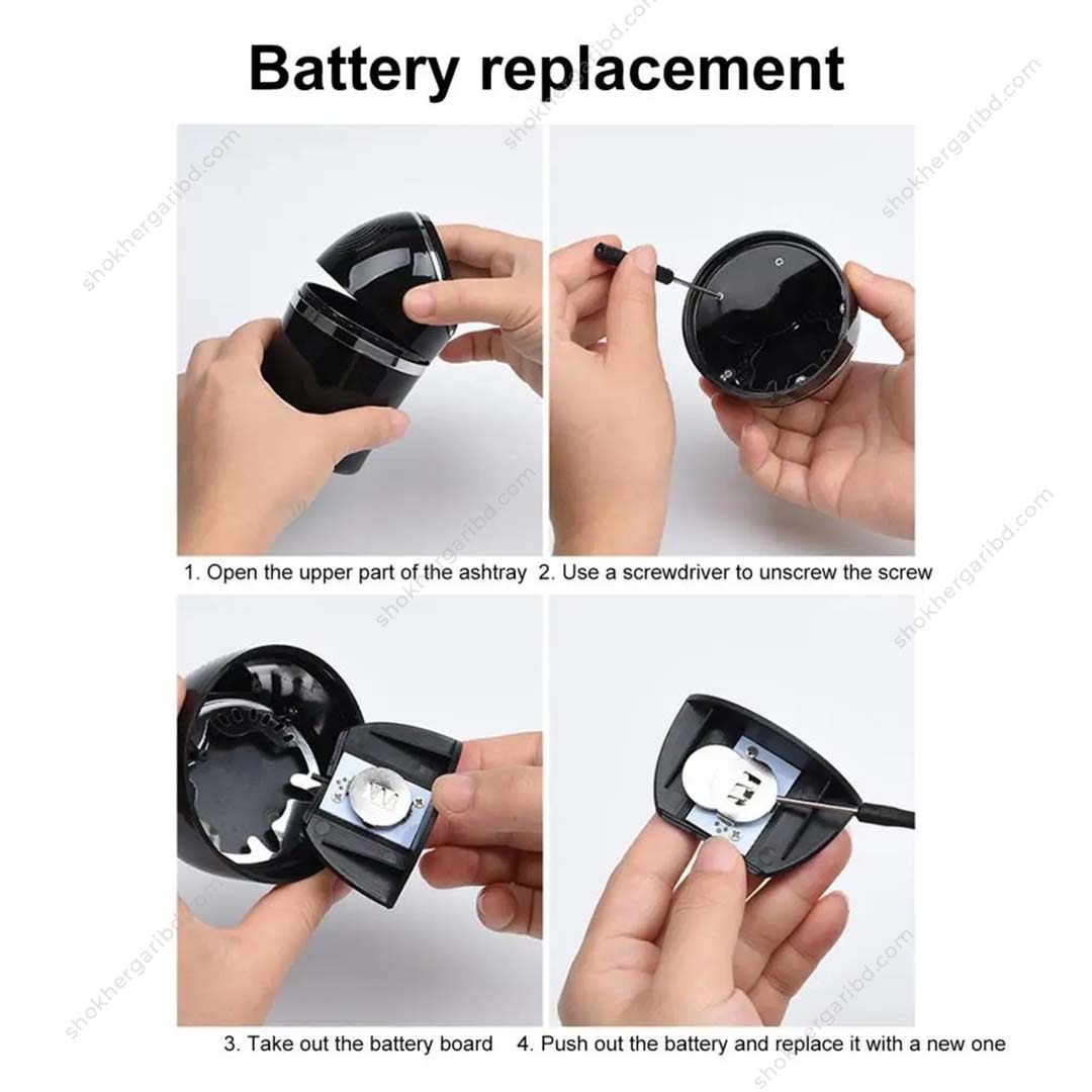 1pcs Steel Liner Small Auto Ashtray with LED Light image 3