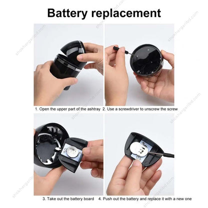 1pcs Steel Liner Small Auto Ashtray with LED Light image 3