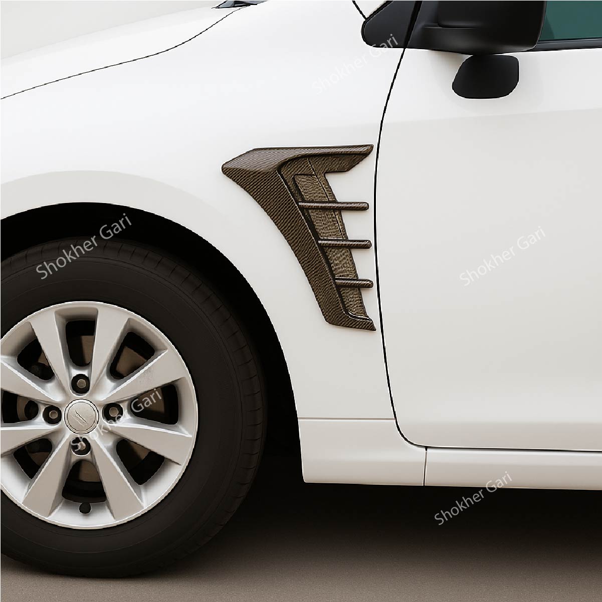 2x Carbon Fiber Look Car Side Fender image 0